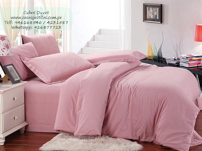 fundas nordicas cobertores sabanas de algodon en tela bramante color entero rosado5